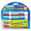 Expo Low-Odor Dry-Erase Marker, Broad Chisel Tip, Assorted Colors, PK4 81029